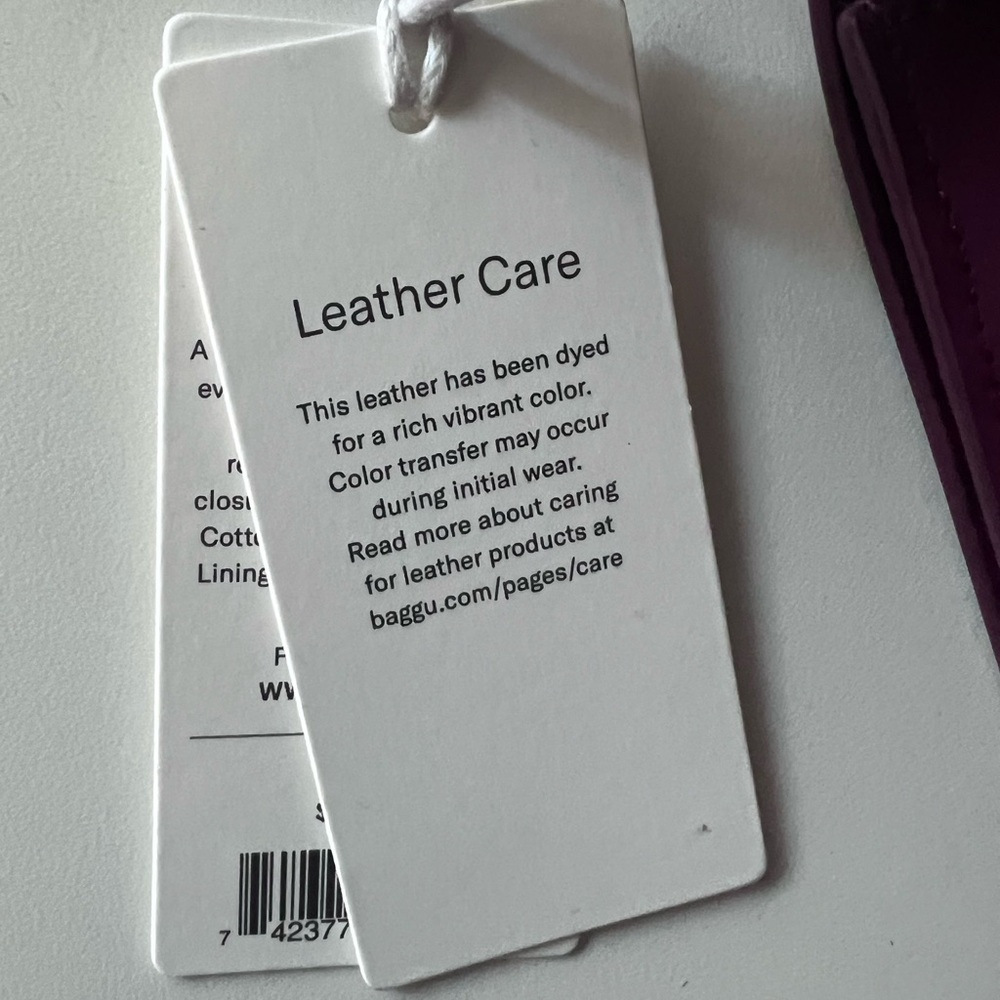 BAGGU Small Structured Leather Bag - Cranberry - image 7